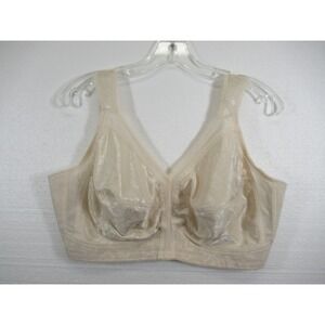 Playtex 18-Hour Bra 42DD Ivory Wide Strap Wireless Satin 4693